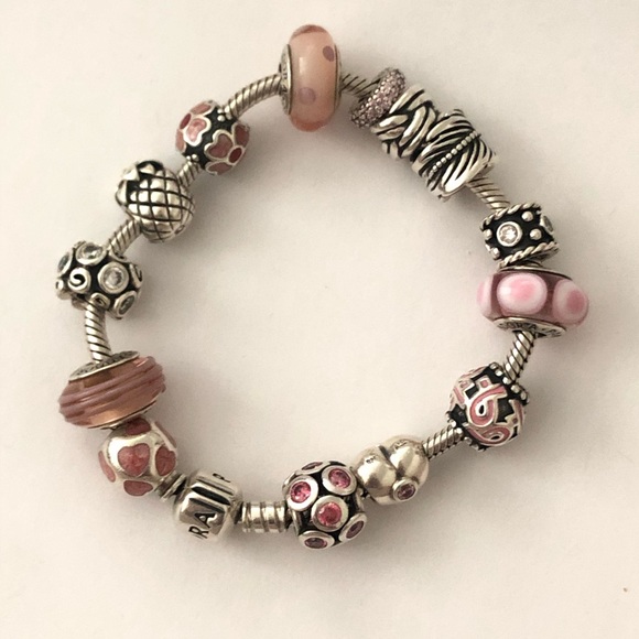 💕3/$70 Pink cz 925 Silver Heart, PANDORA Charm - Picture 7 of 7